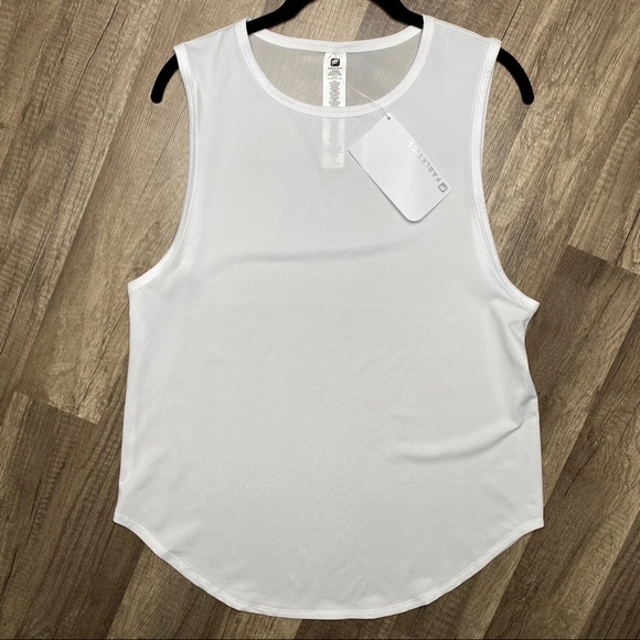 Fabletics Trisha Medium White Mesh Panel Tank Top - Picture 2 of 5